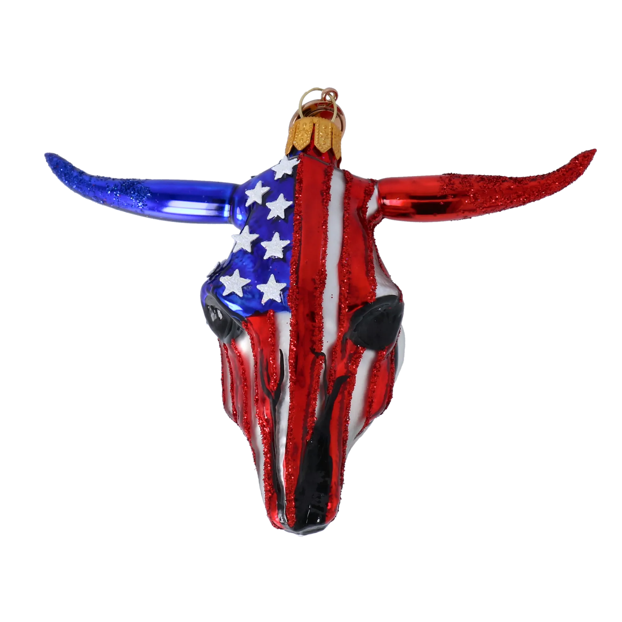 American Buffalo - Patriotic Glass Ornament. 2024-241