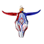 Gallant Republic Longhorn | Hand-Painted Glass Ornament | Blubom 2024-241