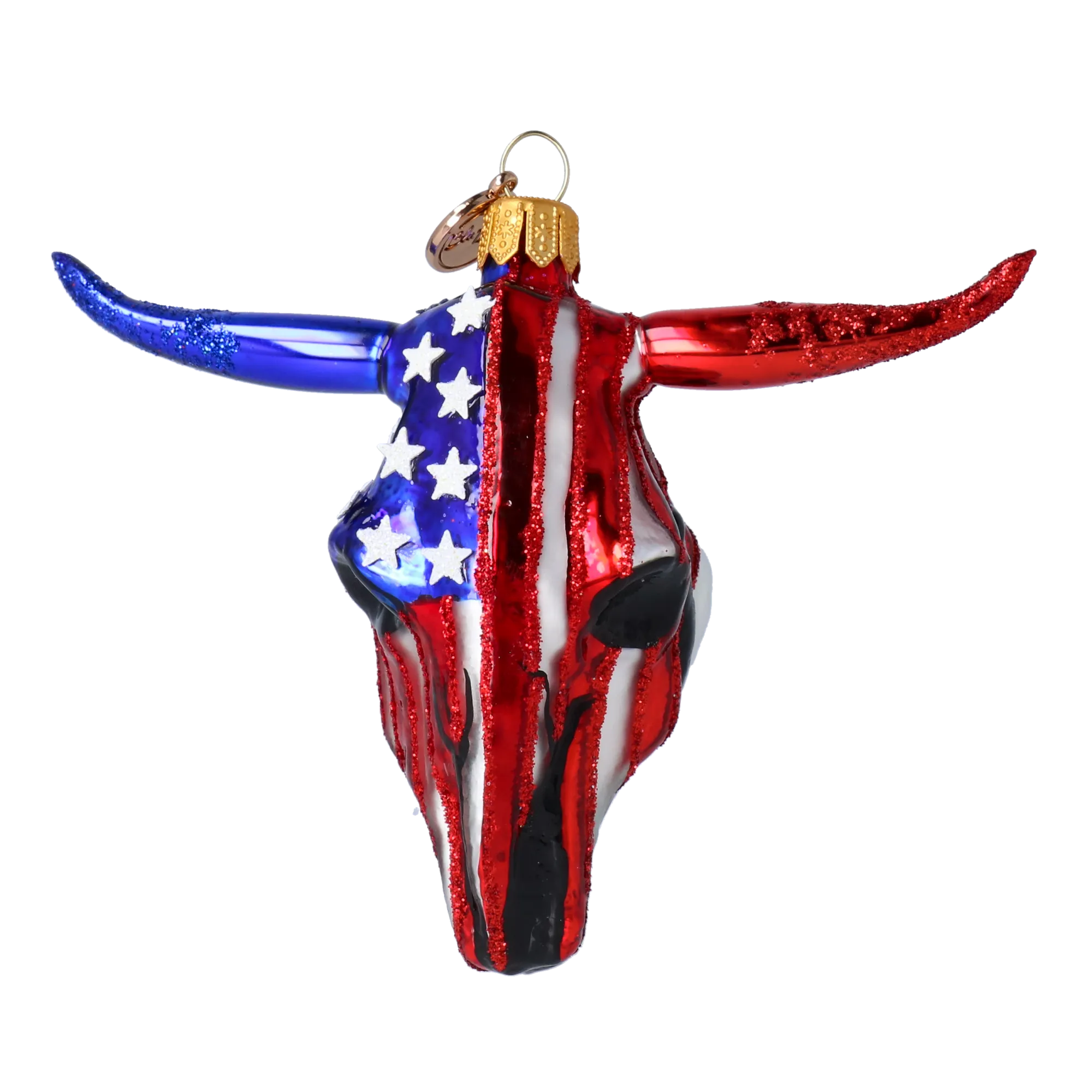 American Buffalo - Patriotic Glass Ornament. 2024-241