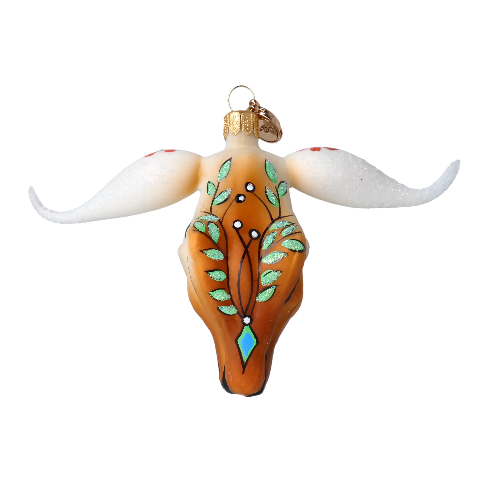 Ethnic Buffalo - Hand Painted Glass Decoration. 2024-242