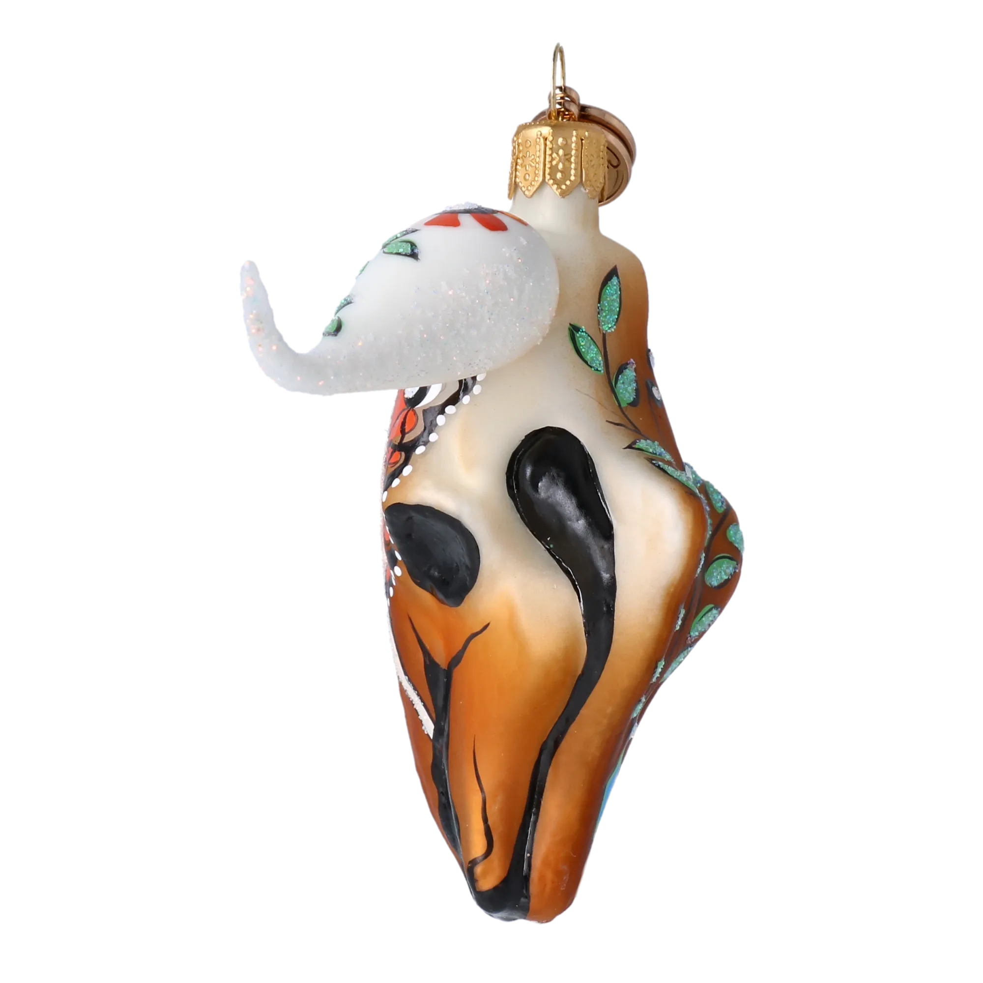 Ethnic Buffalo - Hand Painted Glass Decoration. 2024-242