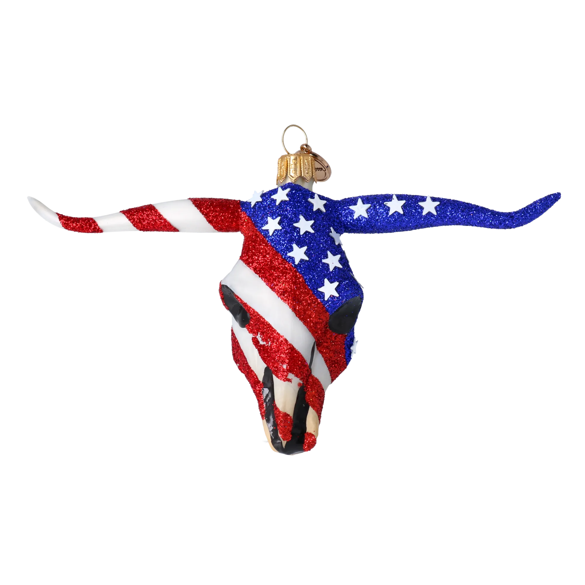 Patriotic Buffalo - American Decoration. Handmade Glass Christmas ornament. 2024-244