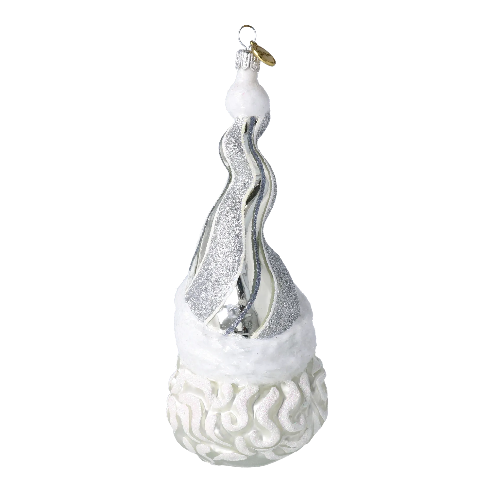 Silvered Saint Spire | Hand-Painted Glass Ornament | Blubom 2024-247