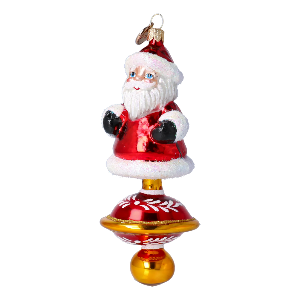 Benevolent Crimson Sovereign | Hand-Painted Glass Ornament | Blubom 2024-255