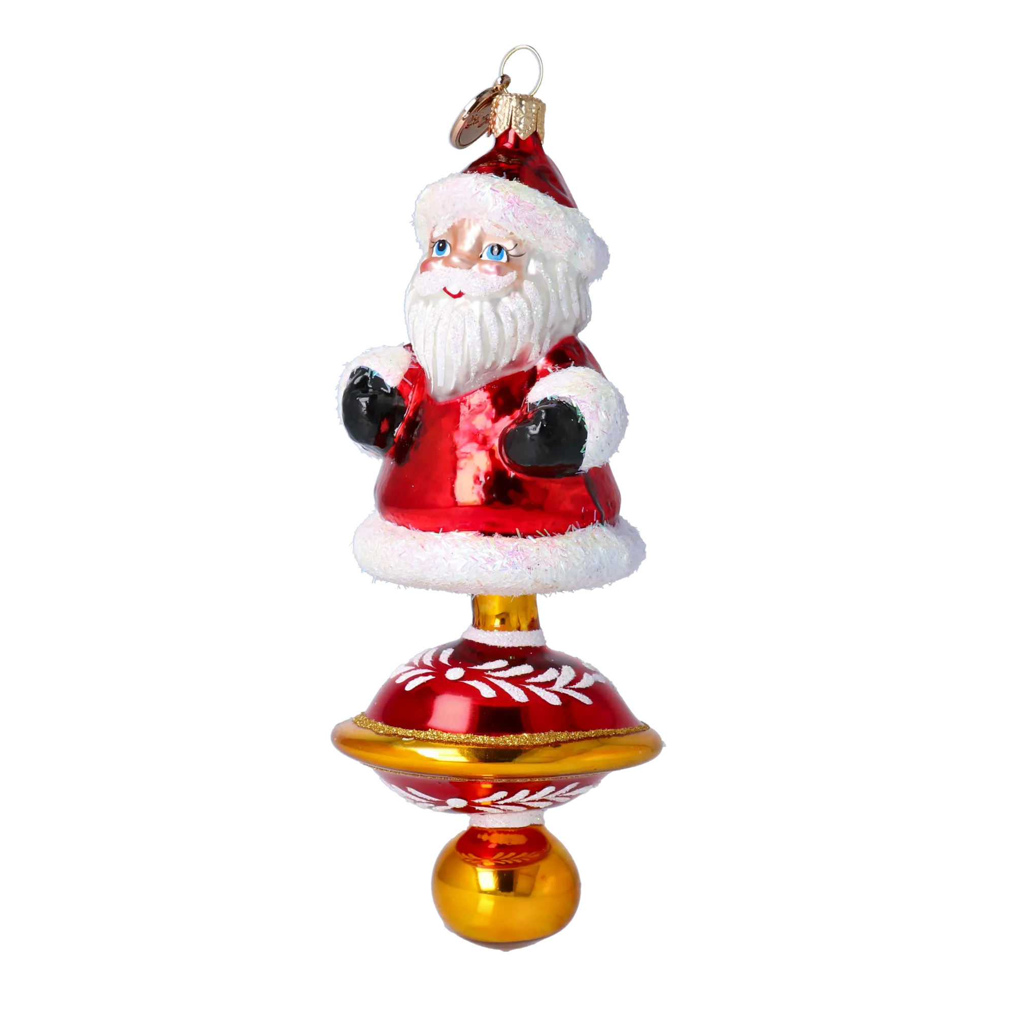 Benevolent Crimson Sovereign | Hand-Painted Glass Ornament | Blubom 2024-255