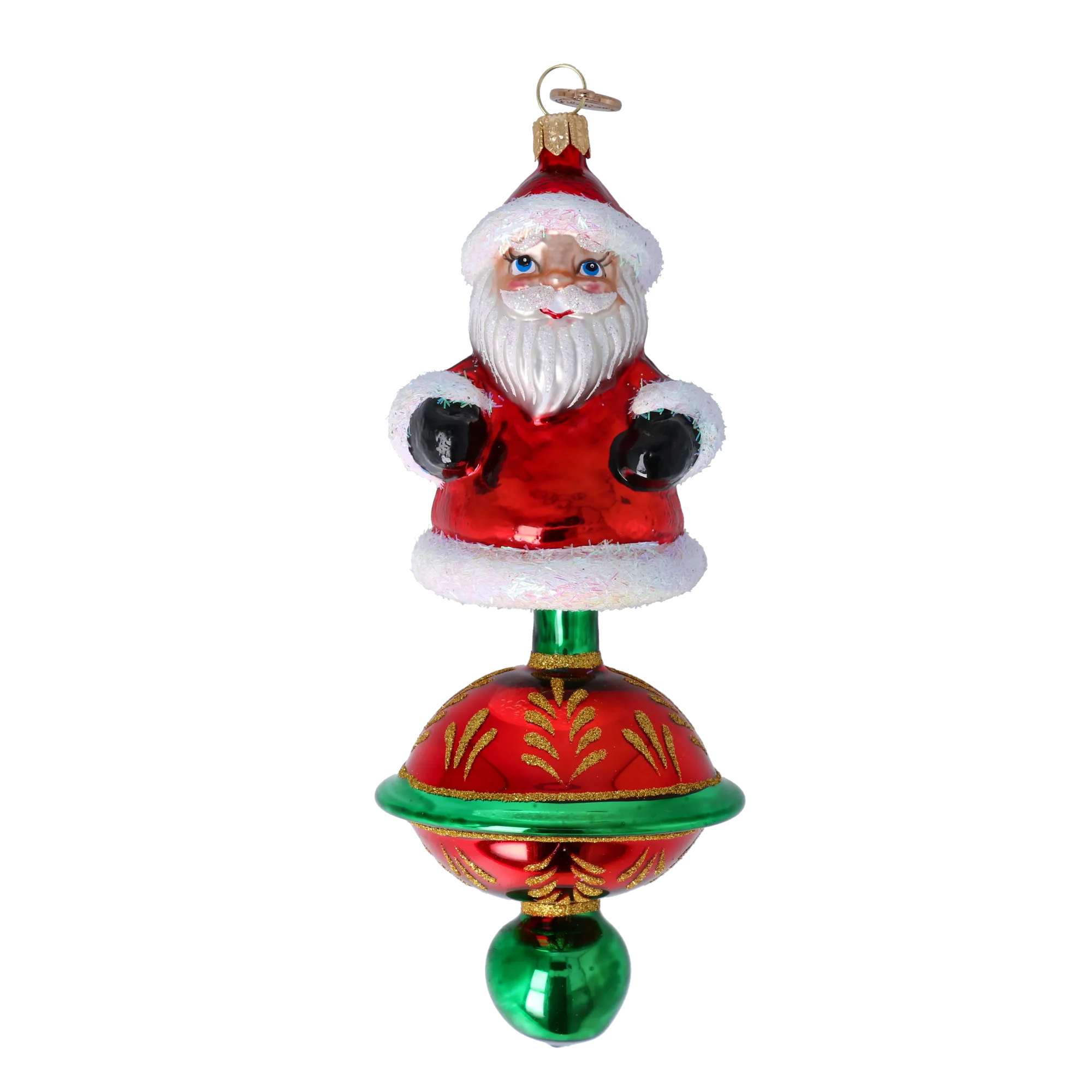 Magic Santa Claus. Handmade Glass Christmas ornament. 2024-256