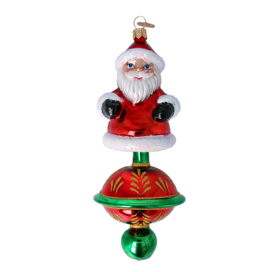 Magic Santa Claus. Handmade Glass Christmas ornament. 2024-256
