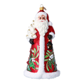 Load image into Gallery viewer, Winter Santa Claus. Handmade Glass Christmas ornament.
