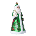 Load image into Gallery viewer, Christmas Green Santa Claus. Handmade Glass Christmas ornament.
