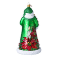 Load image into Gallery viewer, Christmas Green Santa Claus. Handmade Glass Christmas ornament.
