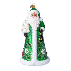 Old-World Santa in Emerald and Holly