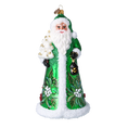 Load image into Gallery viewer, Christmas Green Santa Claus. Handmade Glass Christmas ornament. 2024-262

