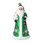 Verdant Lantern Sentinel | Hand-Painted Glass Ornament | Blubom 2024-262