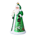 Load image into Gallery viewer, Christmas Green Santa Claus. Handmade Glass Christmas ornament. 2024-262
