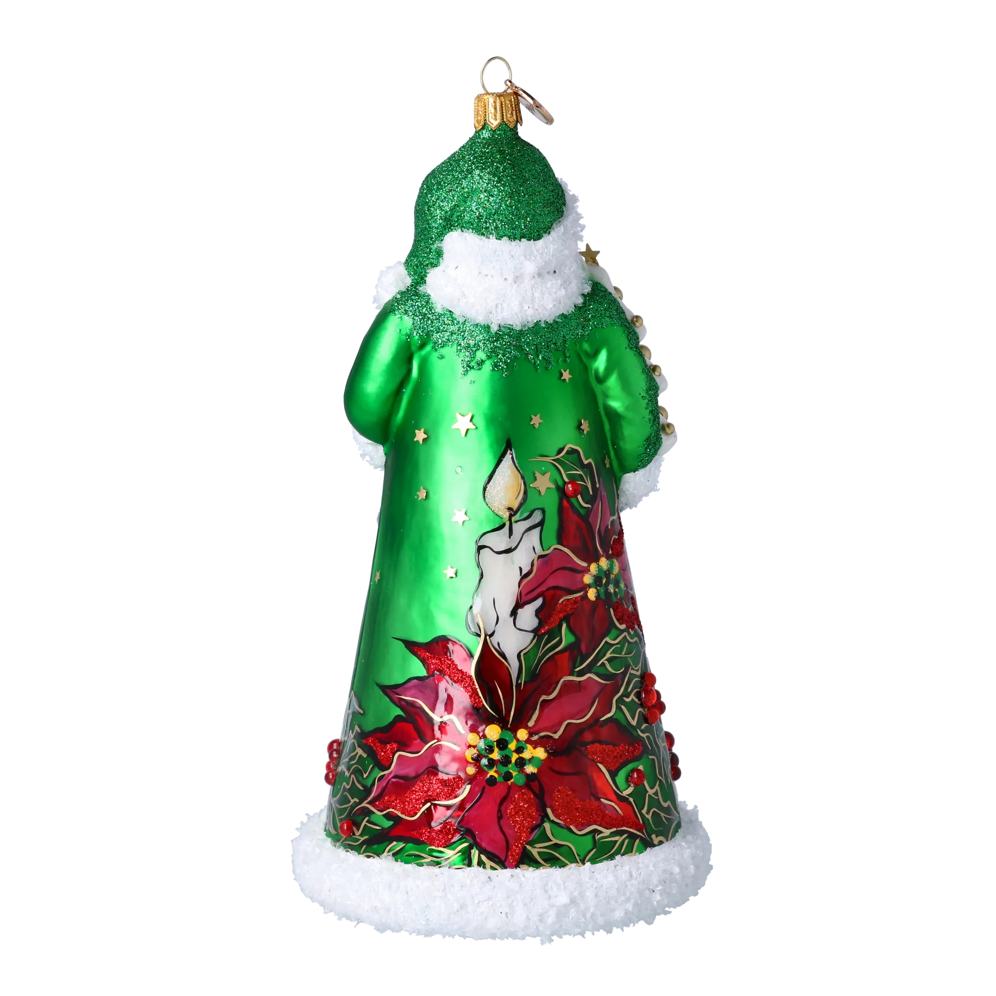 Verdant Lantern Sentinel | Hand-Painted Glass Ornament | Blubom 2024-262