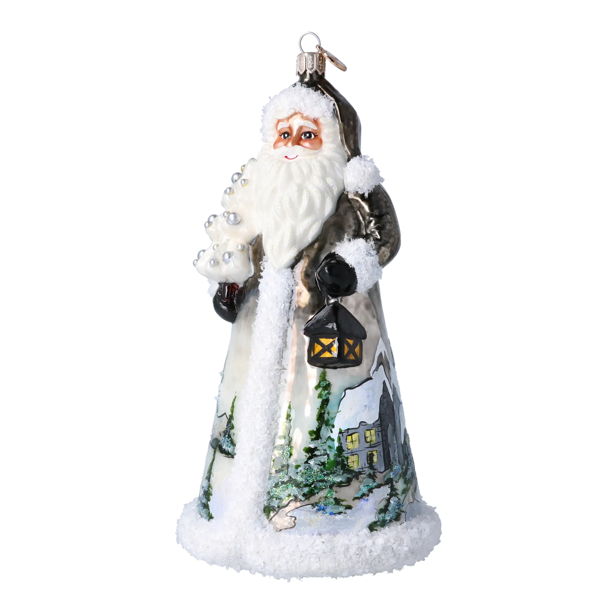 Serene Midnight Wayfarer | Hand-Painted Glass Ornament | Blubom 2024-263