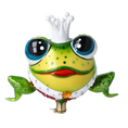 Load image into Gallery viewer, Royal Frog Prince. Handmade Glass Christmas ornament frog
