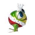 Load image into Gallery viewer, Royal Frog Prince. Handmade Glass Christmas ornament frog
