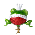 Load image into Gallery viewer, Royal Frog Prince. Handmade Glass Christmas ornament frog
