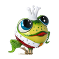 Load image into Gallery viewer, Royal Frog Prince. Handmade Glass Christmas ornament frog 2024-265
