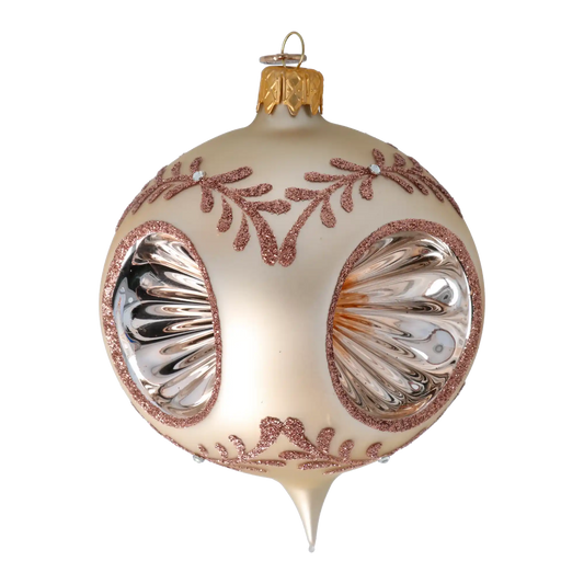 Champagne Luster Drop Handmade Glass Christmas ornament