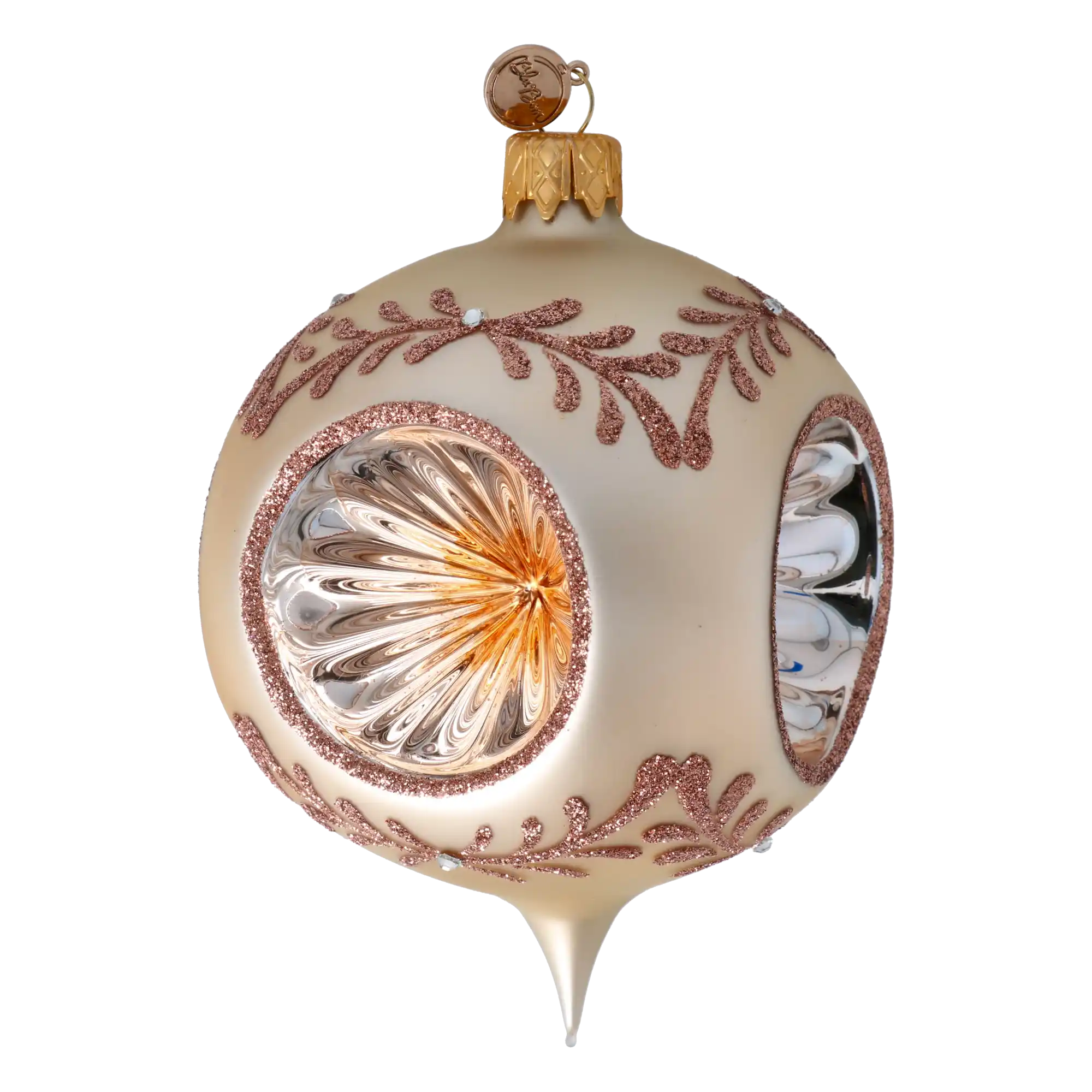 Champagne Luster Drop Handmade Glass Christmas ornament