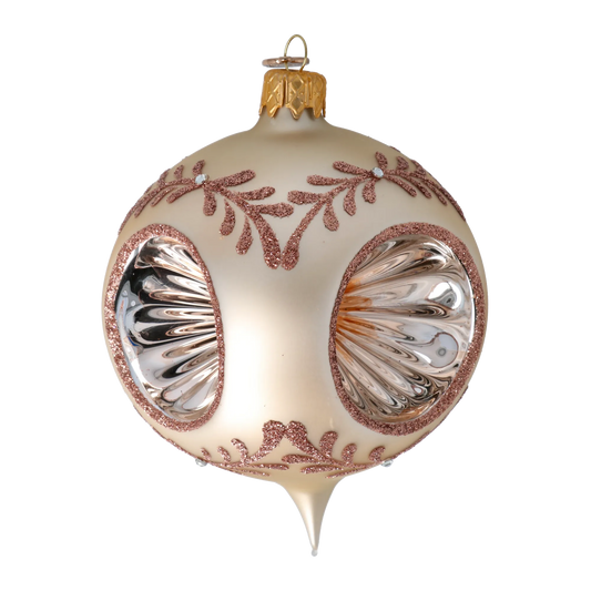 Champagne Luster Drop Handmade Glass Christmas ornament 2024-269