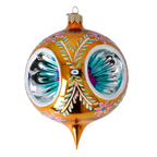 Gilded Azure Solstice | Hand-Painted Glass Ornament | Blubom 2024-270