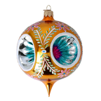 Gilded Azure Solstice | Hand-Painted Glass Ornament | Blubom 2024-270