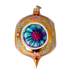 Gilded Azure Solstice | Hand-Painted Glass Ornament | Blubom 2024-270