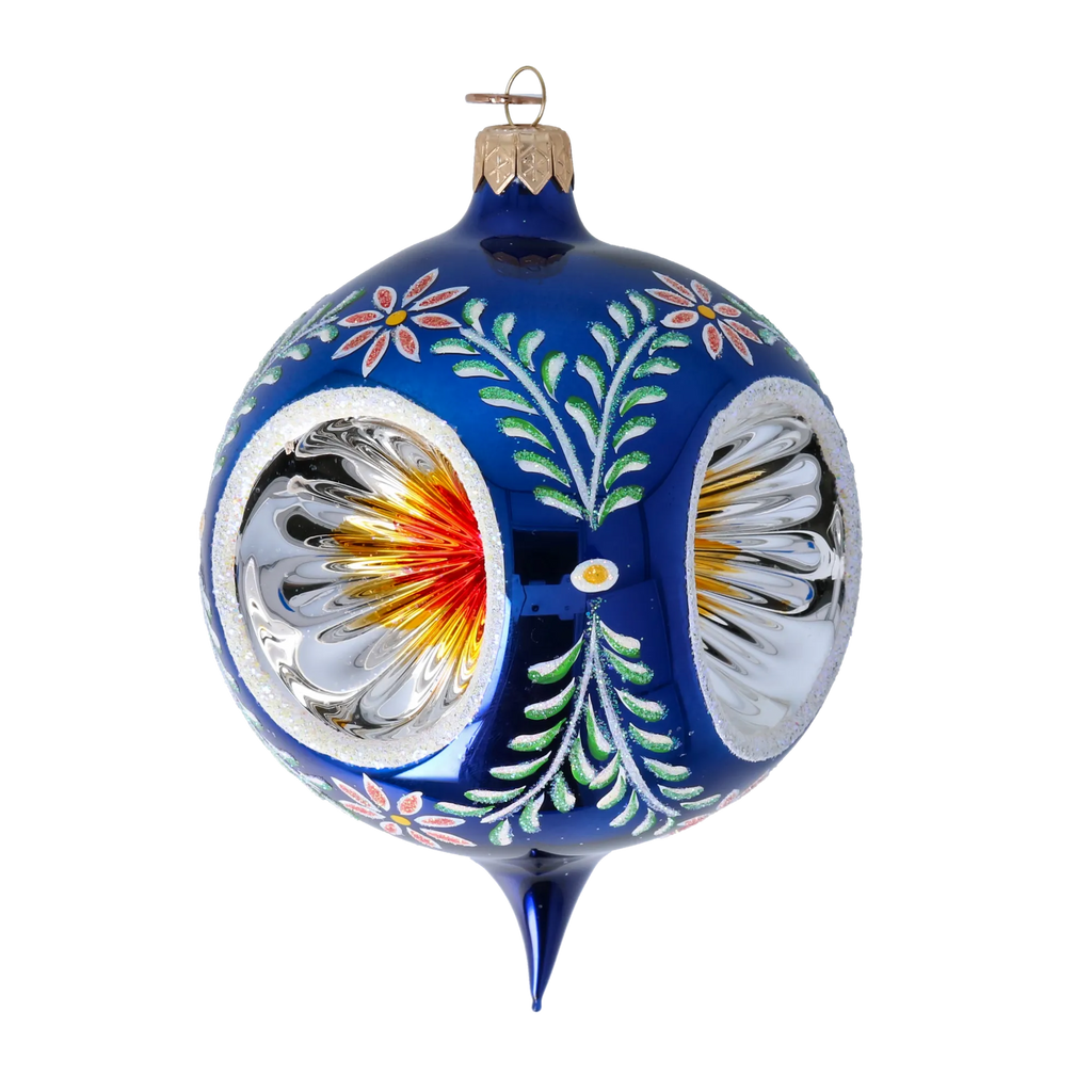 Cobalt Folklore Echo | Hand-Painted Glass Ornament | Blubom 2024-271