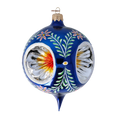 Cobalt Folklore Echo | Hand-Painted Glass Ornament | Blubom 2024-271