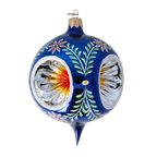 Cobalt Folklore Echo | Hand-Painted Glass Ornament | Blubom 2024-271