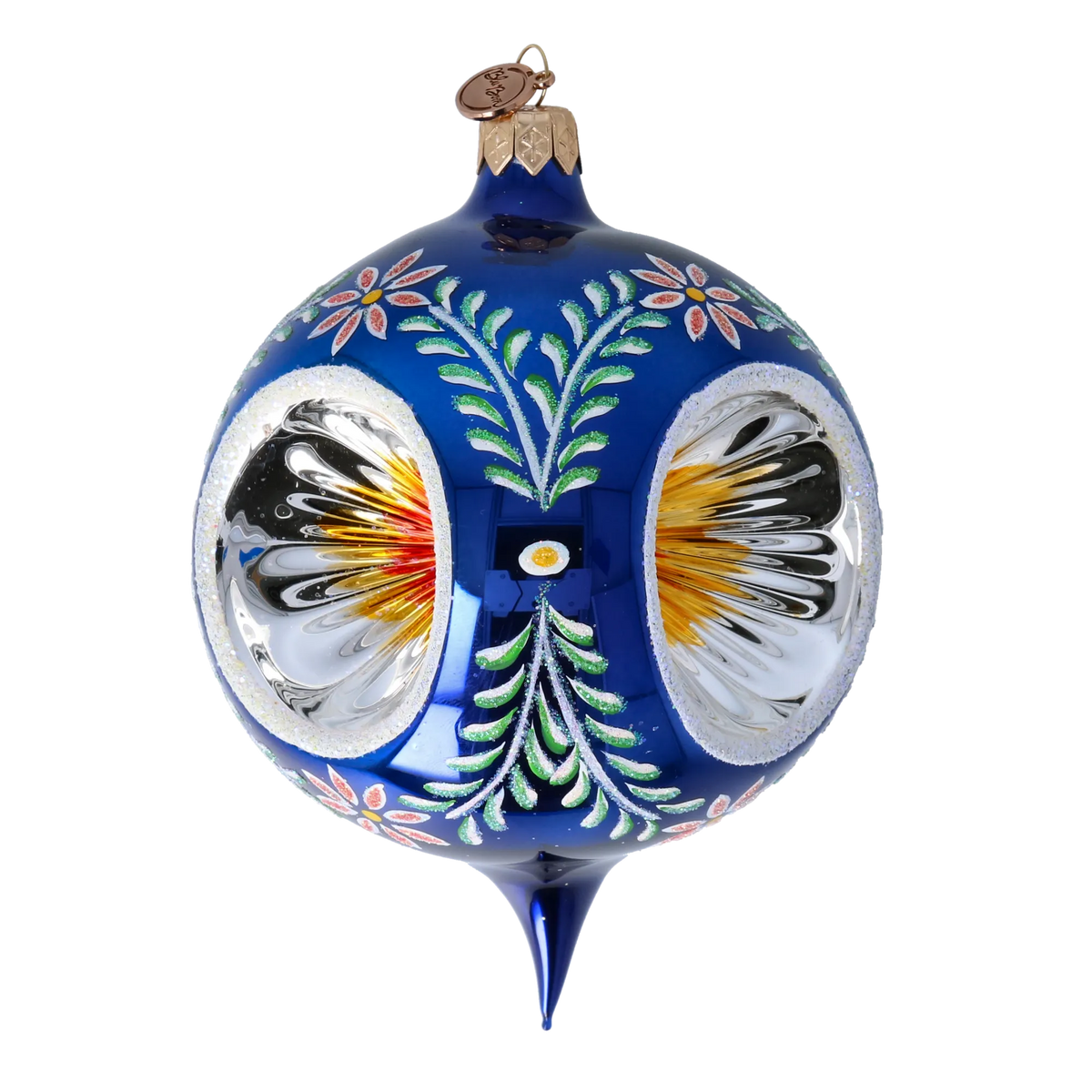 Cobalt Folklore Echo | Hand-Painted Glass Ornament | Blubom 2024-271