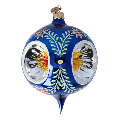 Cobalt Folklore Echo | Hand-Painted Glass Ornament | Blubom 2024-271