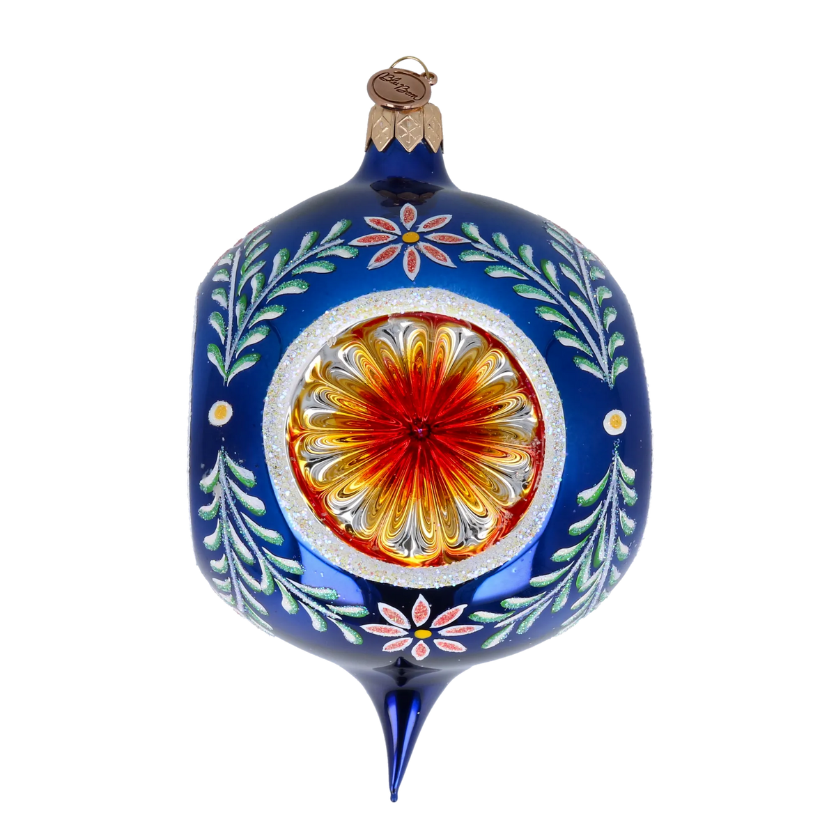 Cobalt Folklore Echo | Hand-Painted Glass Ornament | Blubom 2024-271