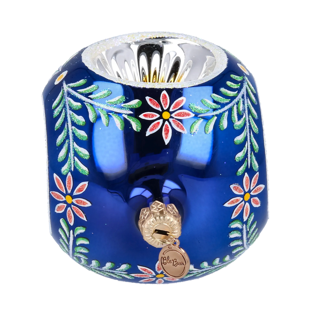 Cobalt Folklore Echo | Hand-Painted Glass Ornament | Blubom 2024-271