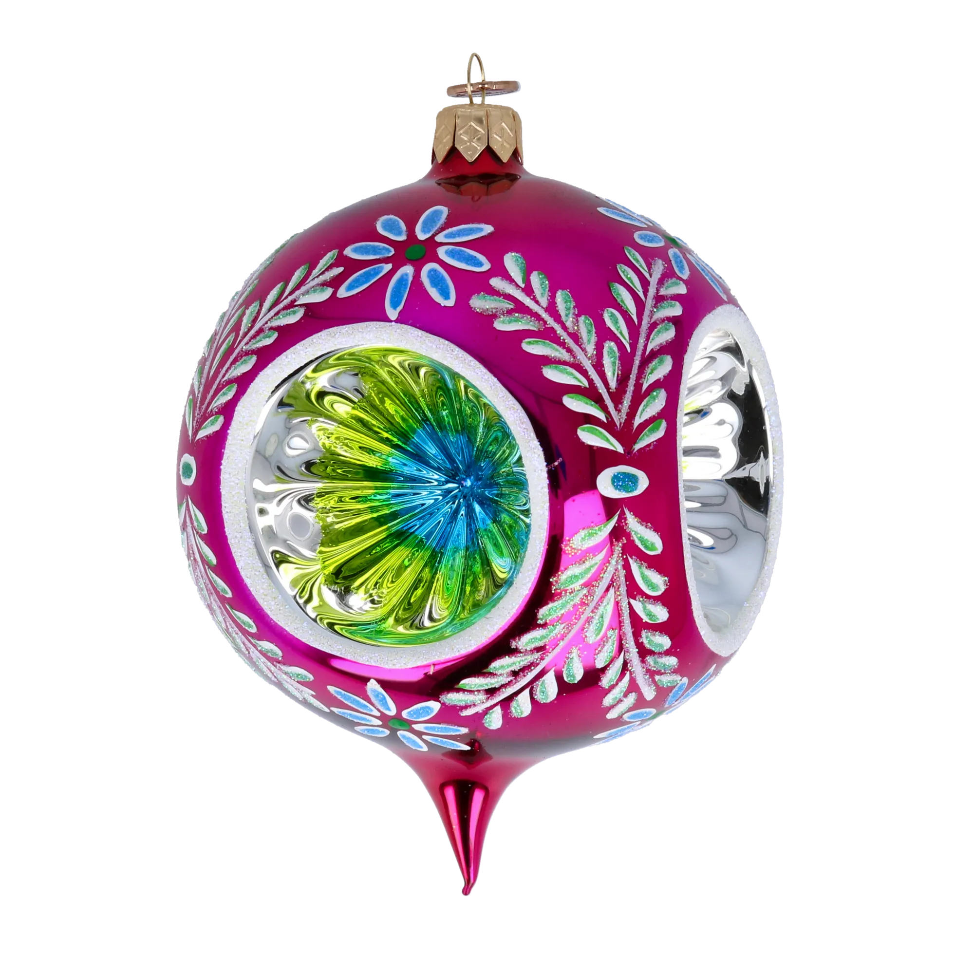 Magenta Garden Echo | Hand-Painted Glass Ornament | Blubom 2024-272