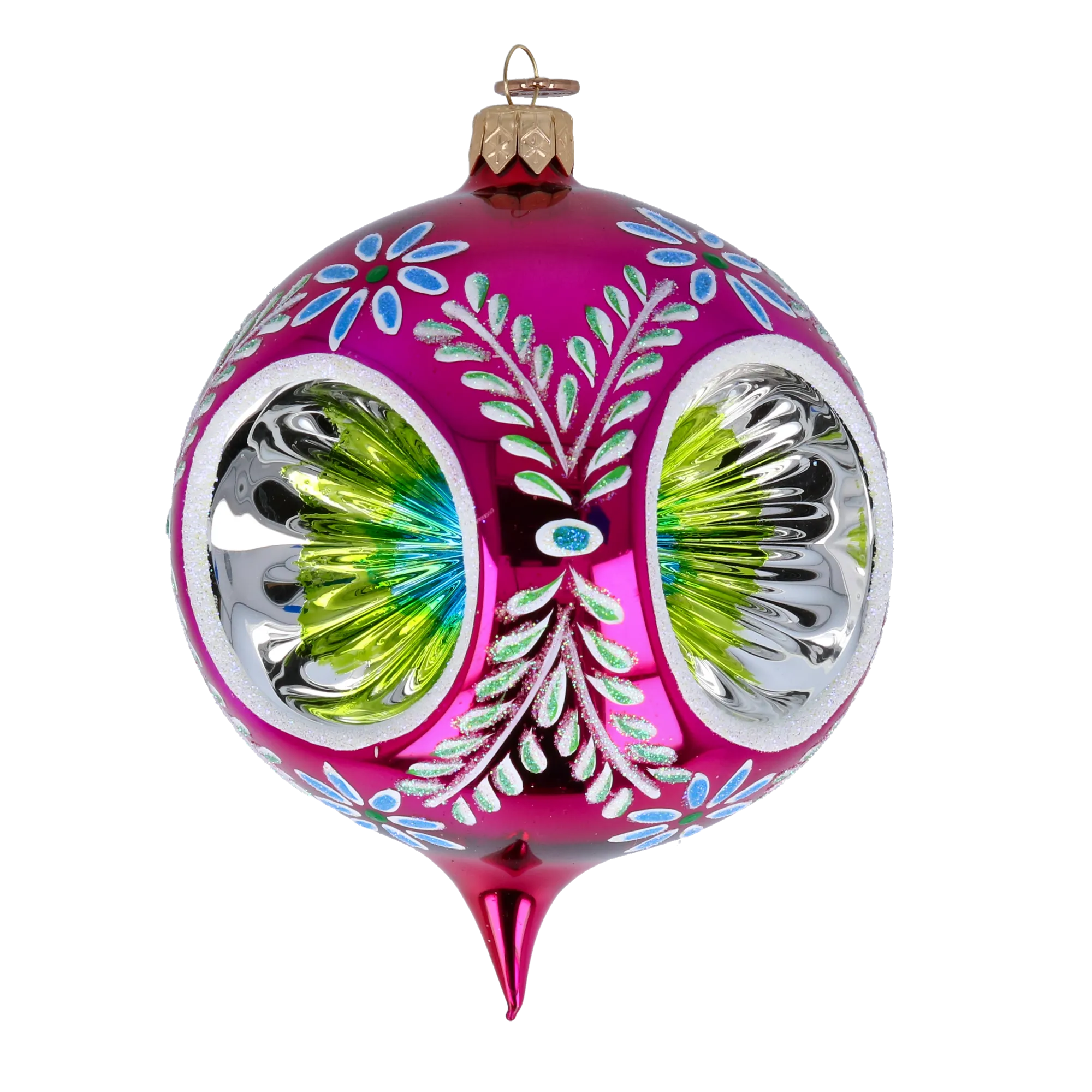 Magenta Garden Echo | Hand-Painted Glass Ornament | Blubom 2024-272