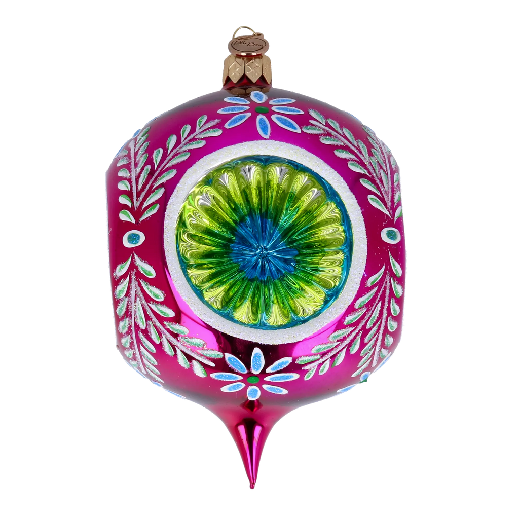 Magenta Garden Echo | Hand-Painted Glass Ornament | Blubom 2024-272