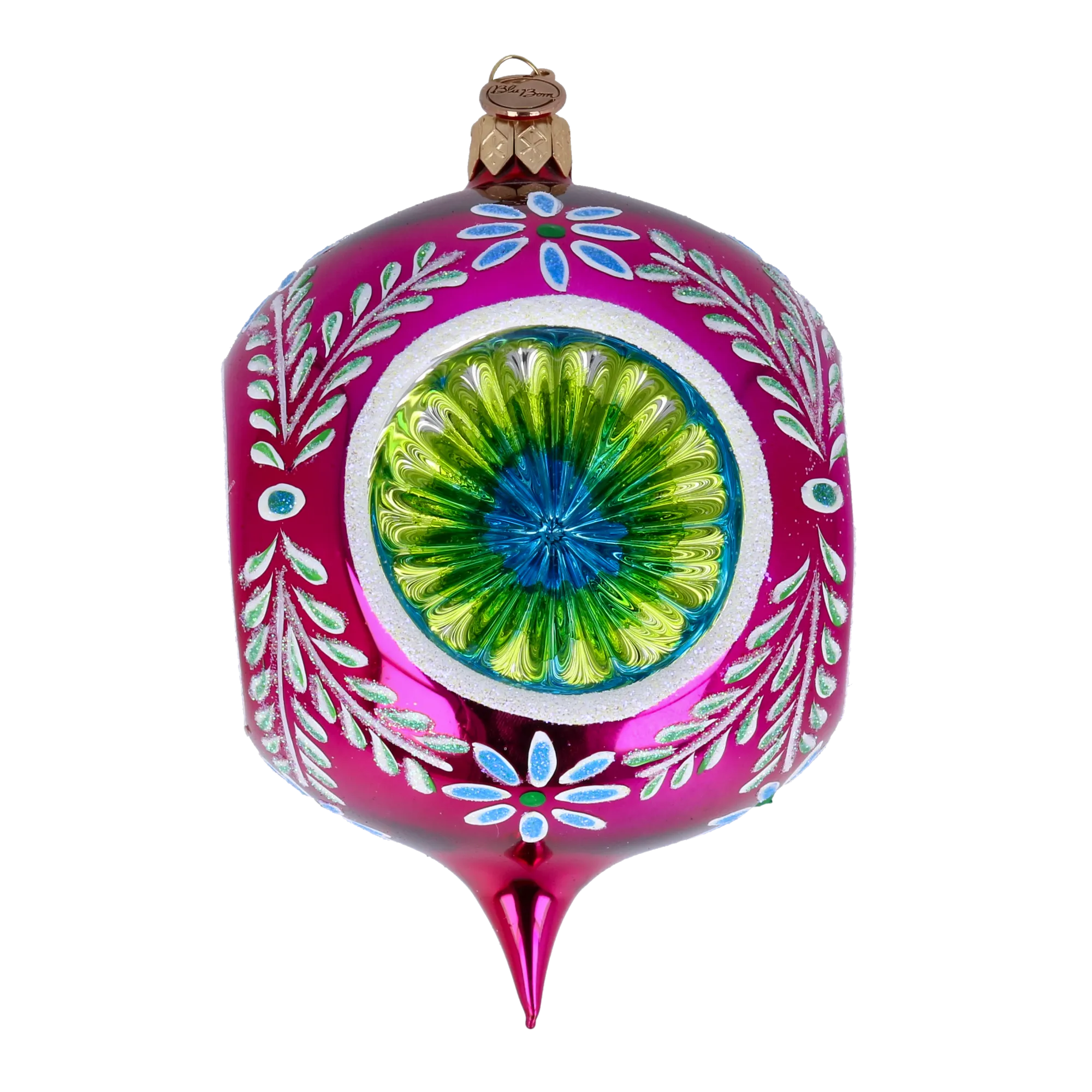 Magenta Garden Echo | Hand-Painted Glass Ornament | Blubom 2024-272