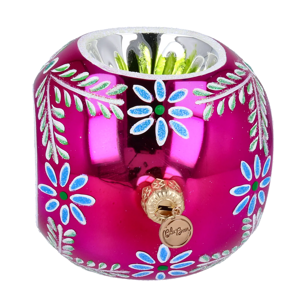 Magenta Garden Echo | Hand-Painted Glass Ornament | Blubom 2024-272