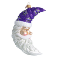 Load image into Gallery viewer, Moonlight Santa - Purple Starlight. Handmade Glass Christmas ornament. 2024-277
