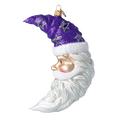 Load image into Gallery viewer, Moonlight Santa - Purple Starlight. Handmade Glass Christmas ornament. 2024-277
