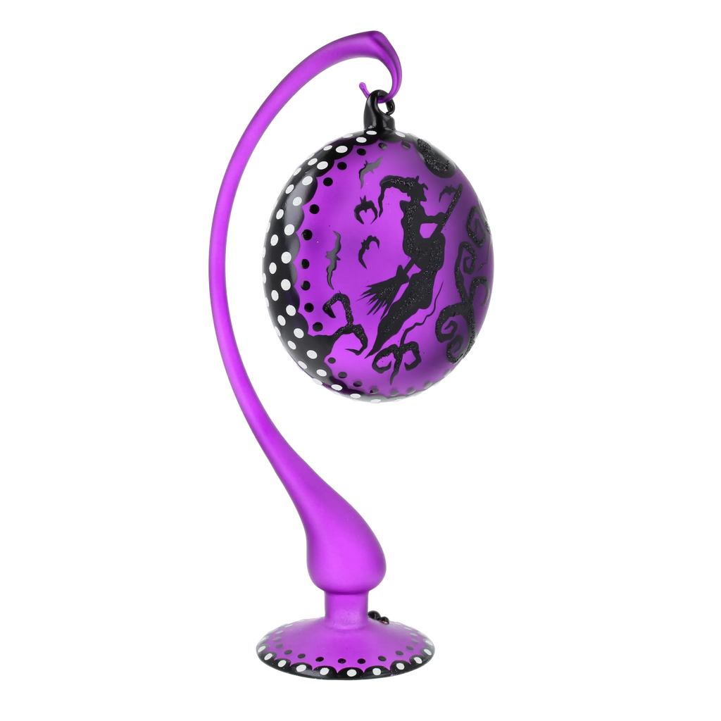 Violet Nocturnal Pursuit | Hand-Painted Glass Ornament | Blubom 2024-280