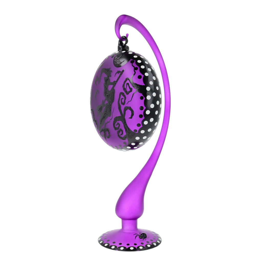 Violet Nocturnal Pursuit | Hand-Painted Glass Ornament | Blubom 2024-280