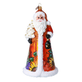 Load image into Gallery viewer, Thanksgiving Harvest Santa Handmade Glass Christmas ornament
