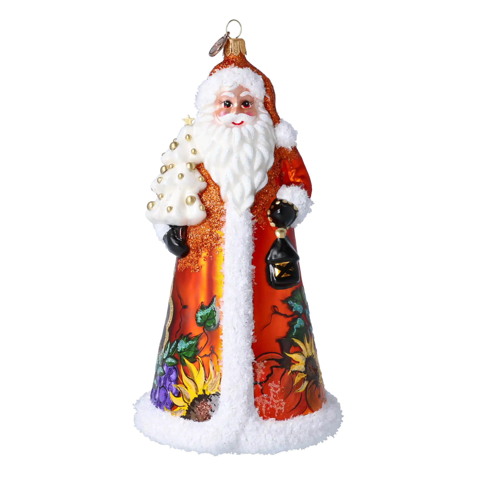 Thanksgiving Harvest Santa Handmade Glass Christmas ornament