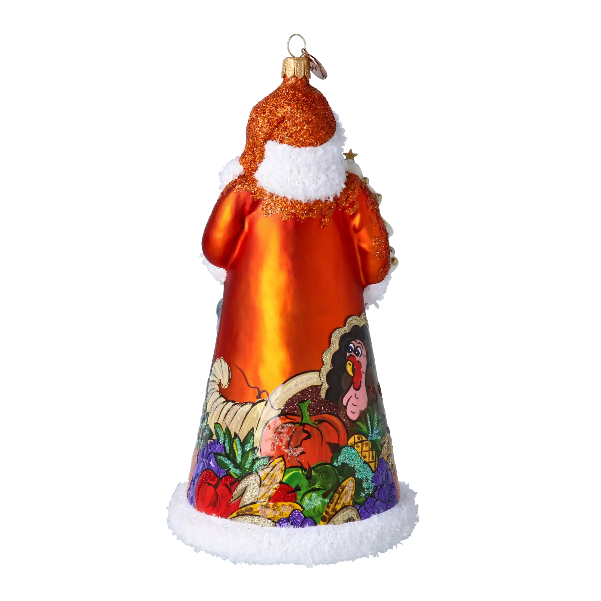 Thanksgiving Harvest Santa Handmade Glass Christmas ornament