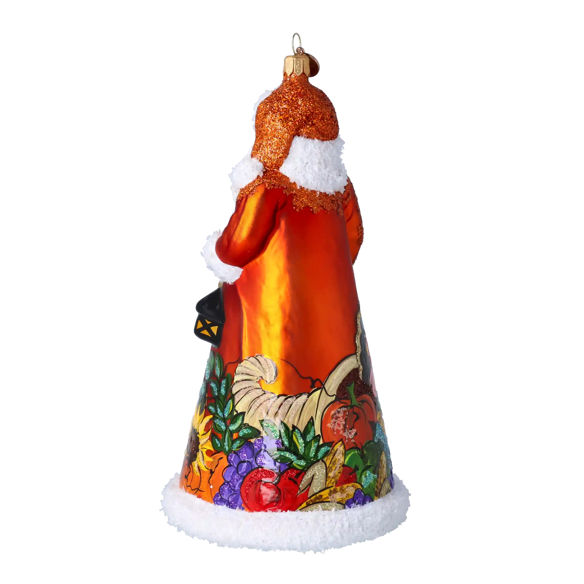 Thanksgiving Harvest Santa Handmade Glass Christmas ornament